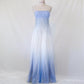 💙 Empire-Kleid, Vintage, hellblau, glitzernd, Ombre, Perlen, hohe Taille, langer Tüll, formelles Ballkleid, Abendkleid, Partykleid, nv4984