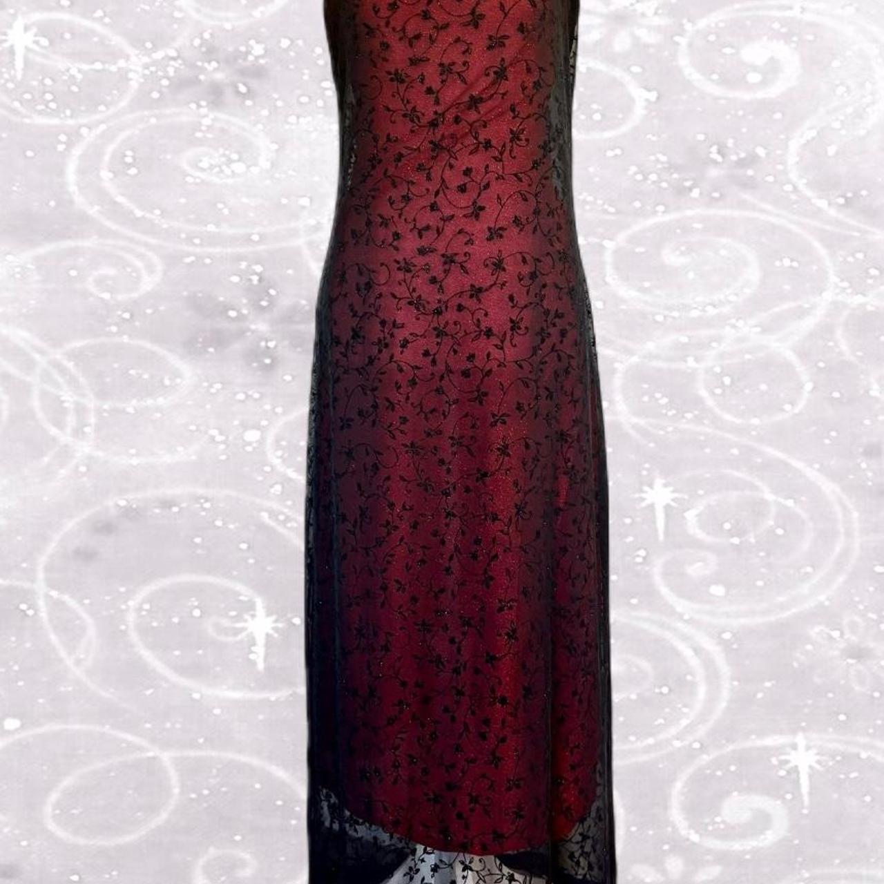NiceVestidos-Burgundrotes Blumenkleid Vintage-Kleid Damen Exquisites langes Tüll-Ballkleid NV5645