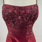 NiceVestidos-Burgunderfarbenes, bodenlanges Abendkleid aus Satin mit Farbverlauf und Paillettenbesatz NV6177