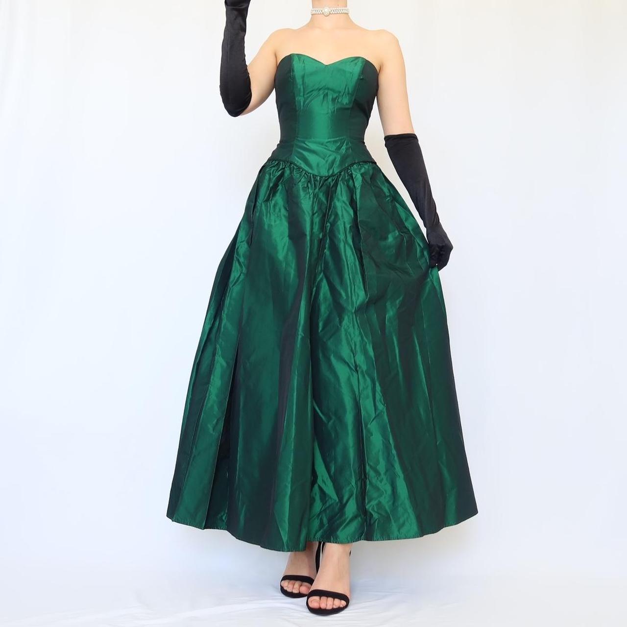 NiceVestidos-Dunkelgrün einfache Mode Retro lange Satin Kleid Abendkleid Nv5634