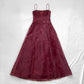 NiceVestidos-Burgundrotes Blumenkleid Vintage-Kleid Damen Exquisites langes Tüll-Ballkleid NV5646