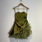 Green Fashion Homecoming Dress Short Satin Tulle Birthday Party Dress nv4616