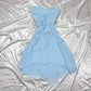 Hellblaues kurzes Chiffon-Ballkleid mit Fee-Abschlussballkleid, formelles Abendkleid, NV4465