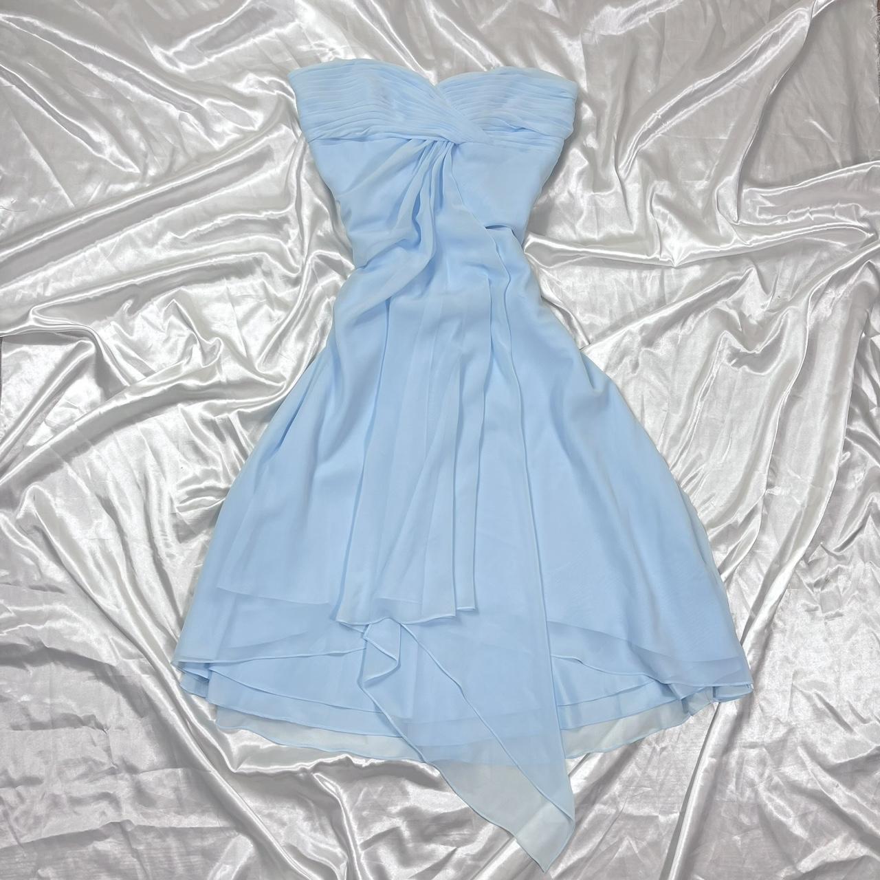Hellblaues kurzes Chiffon-Ballkleid mit Fee-Abschlussballkleid, formelles Abendkleid, NV4465