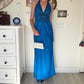 Blaues, funkelndes, langes Ballkleid mit Perlen, Abendkleid, Partykleid, nv4681