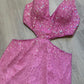 NiceVestidos - Rosa glänzendes, wunderschönes, charmantes, rückenfreies, langes Ballkleid aus Satin-Chiffon, formelles Abendkleid, NV5445
