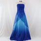 Robe de soirée longue en tulle bleu foncé brillant dégradé nv4979