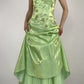 NiceVestidos - Robe de bal longue en satin vert exquis et perlé, style fée, style vintage Y2K, NV5441