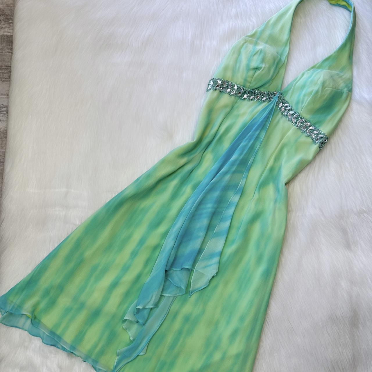 Robe de soirée courte en mousseline de soie, mini, dos nu, strass, verte et bleue, robe de bal, robe de soirée, robe de fête d'anniversaire, robe de banquet, nv4563