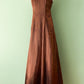 NiceVestidos - Braunes, exquisites Perlenkleid, Vintage-Kleid, langes Satin-Ballkleid, NV5650