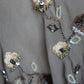 🧚🏼‍♂️Robe de soirée vintage gris chaud Y2K, style bohème, florale, brodée de perles, dos nu, robe de bal, robe de soirée, robe d'invité de mariage, nv4405