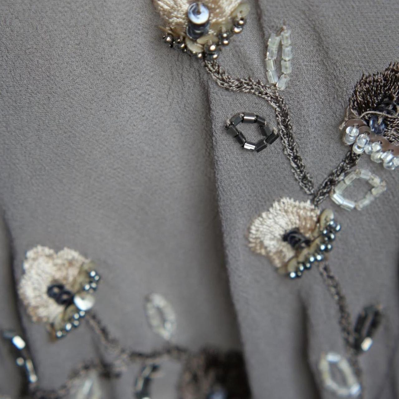 🧚🏼‍♂️Robe de soirée vintage gris chaud Y2K, style bohème, florale, brodée de perles, dos nu, robe de bal, robe de soirée, robe d'invité de mariage, nv4405