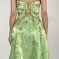 NiceVestidos - Robe de bal longue en satin vert exquis et perlé, style fée, style vintage Y2K, NV5441