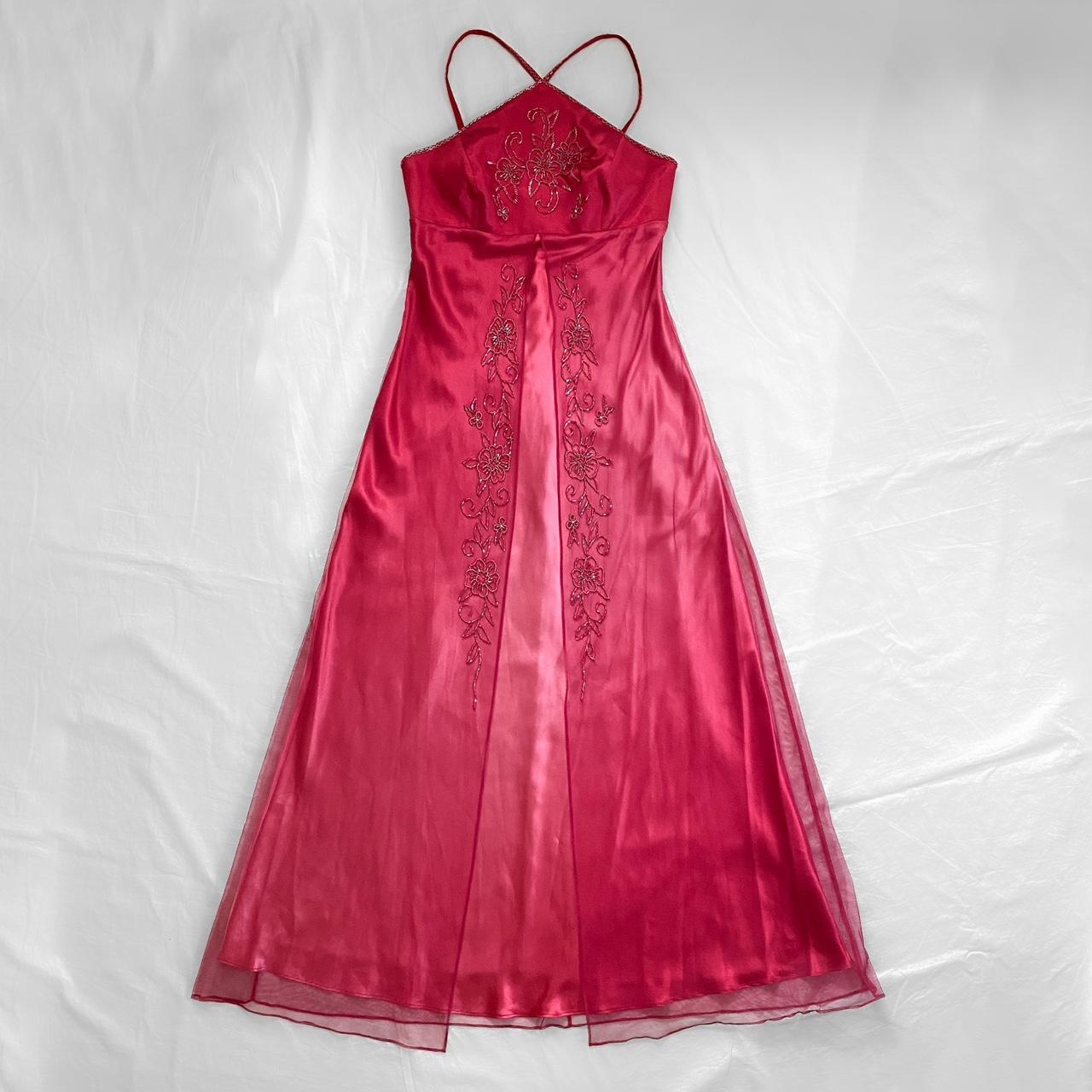 NiceVestidos – Rosa, zartes Blumenkleid mit Perlen, Vintage-Kleid, langes Tüll-Ballkleid für Damen, NV5649