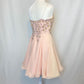 Robe de soirée courte en mousseline de soie, rose clair, brillante, douce, élégante, délicate, florale, perlée, paillettes, robe de bal, robe de soirée, robe de bal, robe de bal nv3828