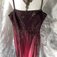 Robe de soirée longue en mousseline de soie, style rétro bordeaux, exquise, avec perles, nv5416