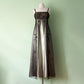 NiceVestidos - Goldfarbenes, zartes Blumenkleid mit Perlen, Vintage-Kleid, langes Tüll-Ballkleid für Damen, NV5647