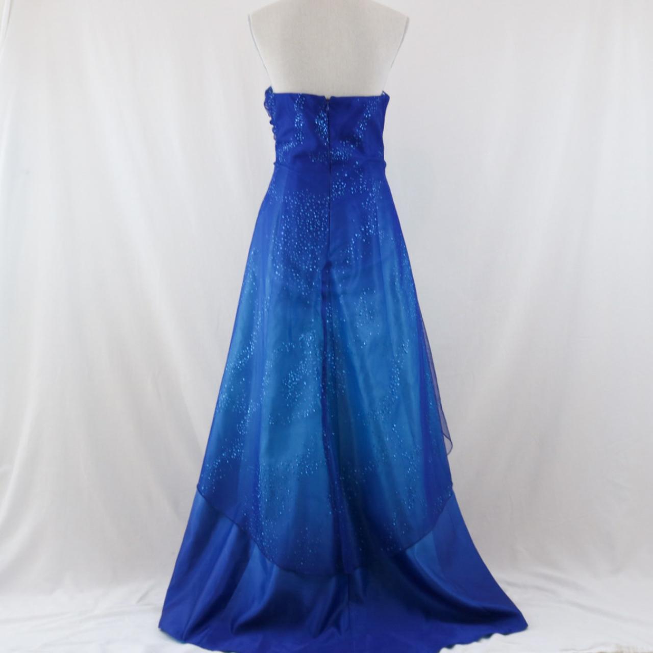 Robe de soirée longue en tulle bleu foncé brillant dégradé nv4979