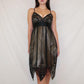 Brown Floral V-Neck Spaghetti Strap Short Chiffon Homecoming Dress Birthday Party Dress nv4976