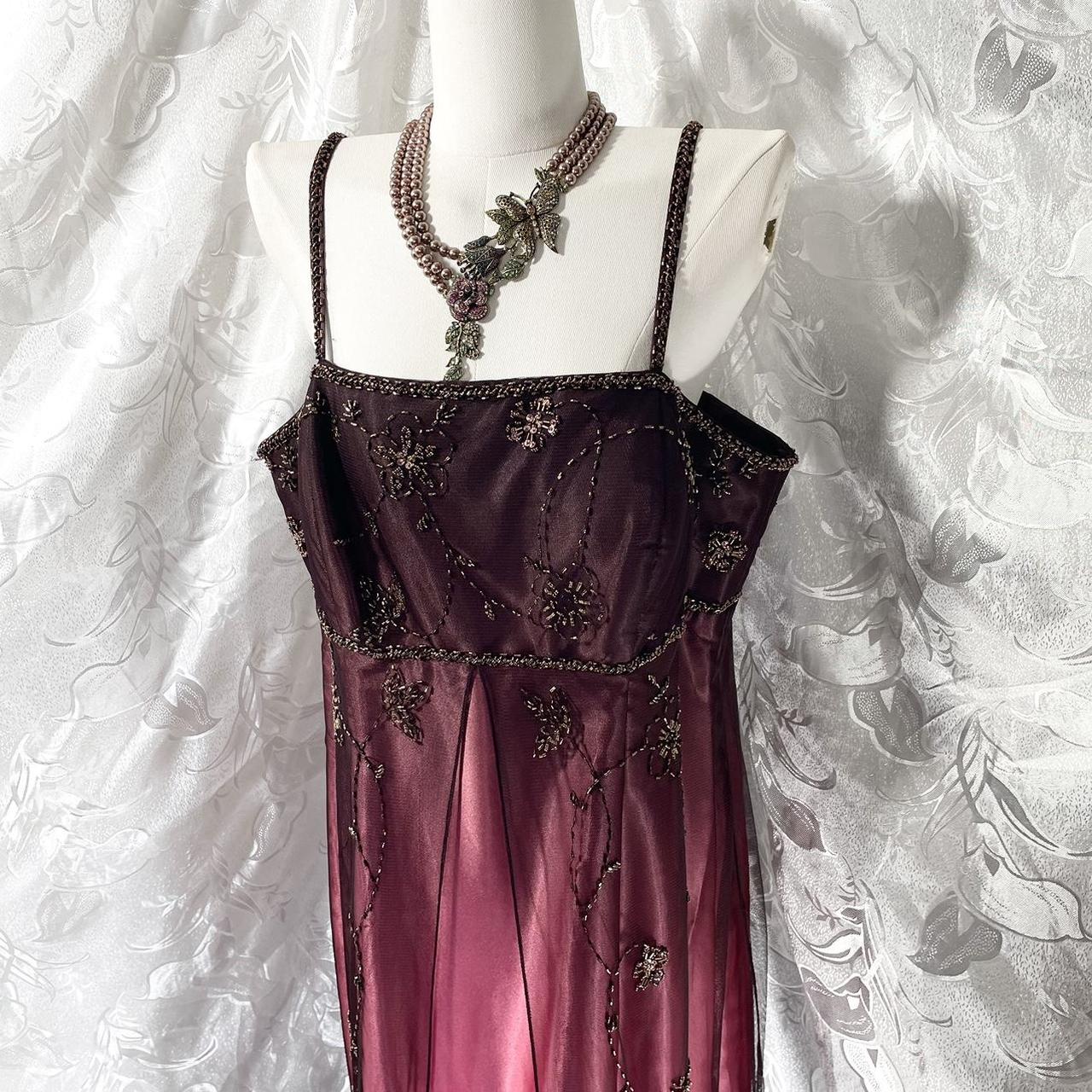 Robe de soirée longue en mousseline de soie, style rétro bordeaux, exquise, avec perles, nv5416