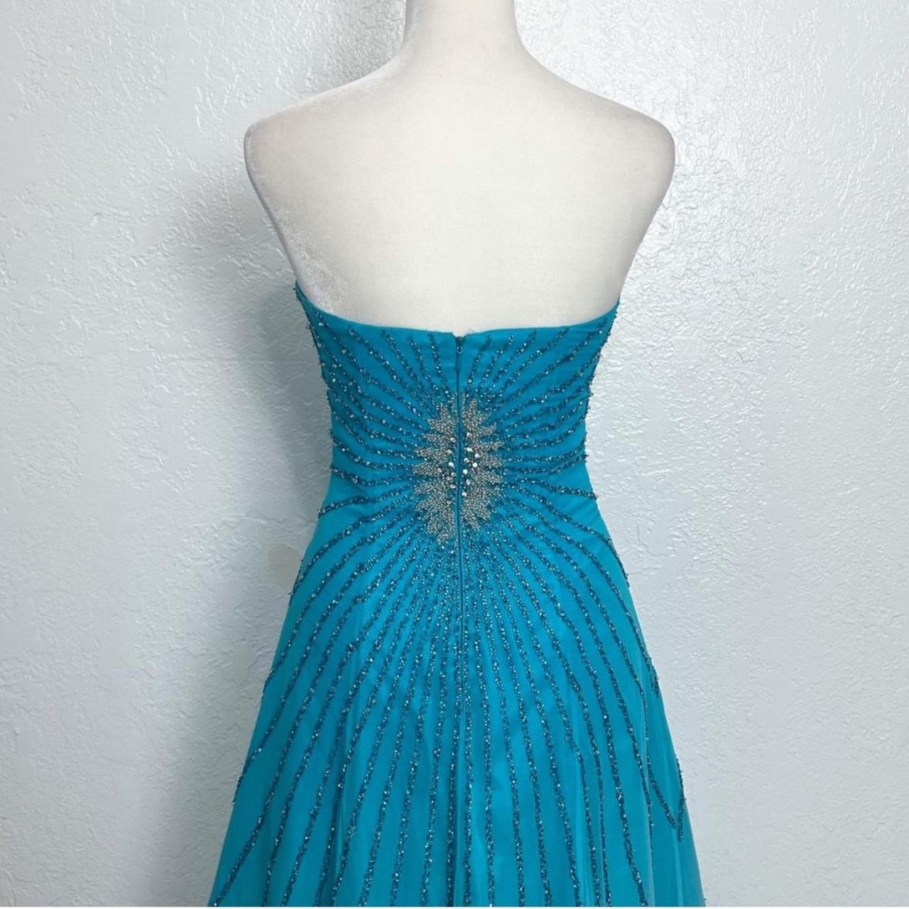 Robe de soirée longue en satin bleu, magnifique, brillante, exquise, perles, élégante, élégante, en mousseline de soie, robe de bal formelle, robe de soirée, nv3645