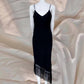 Black gorgeous pink floral beaded asymmetric midi prom ball gown evening gown party dress nv4575