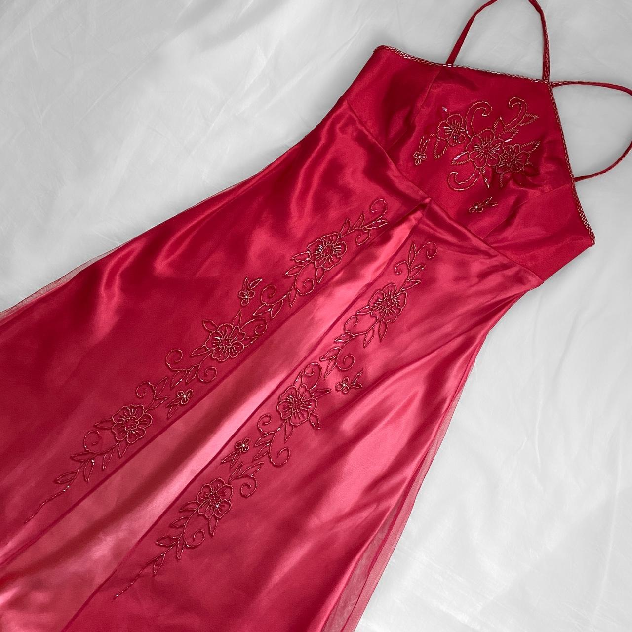 NiceVestidos – Rosa, zartes Blumenkleid mit Perlen, Vintage-Kleid, langes Tüll-Ballkleid für Damen, NV5649