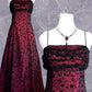 NiceVestidos-Burgundrotes Blumenkleid Vintage-Kleid Damen Exquisites langes Tüll-Ballkleid NV5644