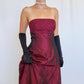 NiceVestidos-pink vintage floral long satin dress Nv5632