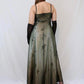 ✨ Empire Dress Vintage Green and Gold Floral Glitter Ombre Beaded High Waist Long Tulle Formal Prom Dress Evening Gown Party Dress nv4982