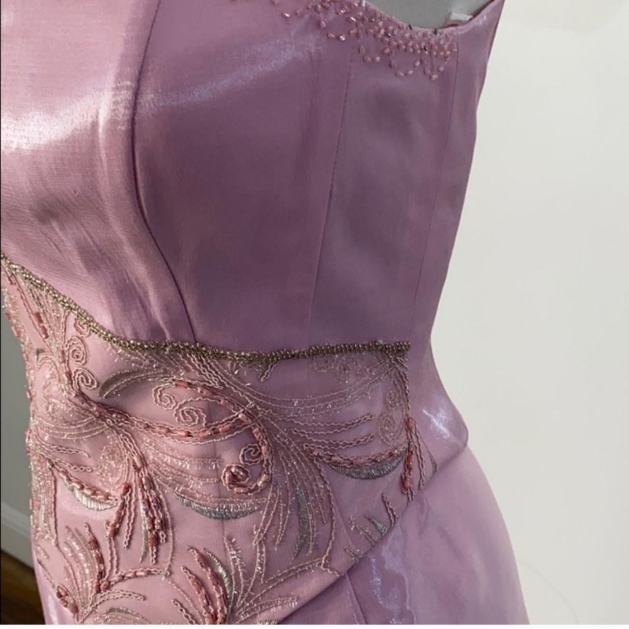 Superbe robe de soirée longue en satin rose à nouer et à fleurs, style féerique, 2 pièces, style corset, robe de bal, nv3746
