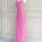 Robe de soirée vintage rose style bohème années 90, broderie de perles de cristal, décolleté en cœur, longue, robe de bal, robe de soirée, nv4409