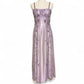 Lavendel-lila, exquisites, perlenbesetztes Spaghettiträger-Kleid aus langem Chiffon im Retro-Stil, Ballkleid NV5411