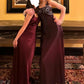 Dunkelviolettes, modisches, exquisites Spaghettiträger-Kleid aus Satin mit Perlenbesatz, Ballkleid, Abendkleid, Partykleid, NV3745