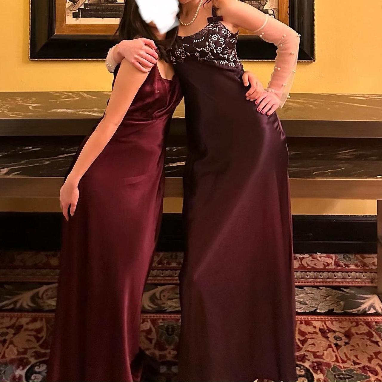 Dunkelviolettes, modisches, exquisites Spaghettiträger-Kleid aus Satin mit Perlenbesatz, Ballkleid, Abendkleid, Partykleid, NV3745