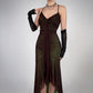 Robe de soirée longue et élégante en tulle, simple et rétro, à bretelles spaghetti, verte, robe de bal, robe de soirée, robe de bal, nv3753