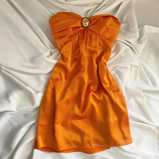 Robe d'anniversaire courte élégante, style vintage, couleur orange, rose, robe de soirée, robe de cocktail, robe de bal, nv4533