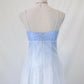 💙 Empire-Kleid, Vintage, hellblau, glitzernd, Ombre, Perlen, hohe Taille, langer Tüll, formelles Ballkleid, Abendkleid, Partykleid, nv4984