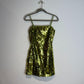 Grünes, glänzendes Paillettenkleid für den Heimkehrbereich, kurzes Cocktailpartykleid, NV4617