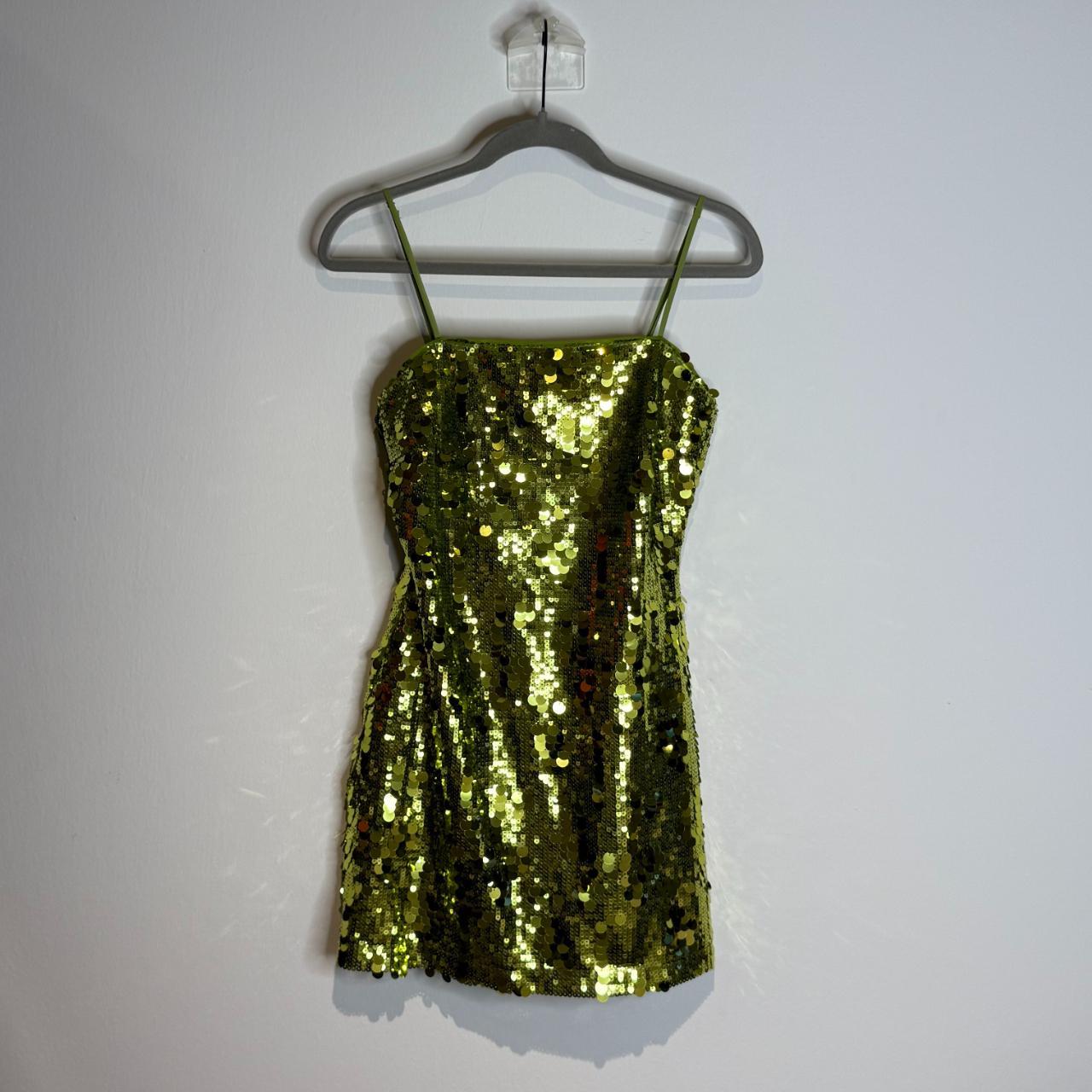 Grünes, glänzendes Paillettenkleid für den Heimkehrbereich, kurzes Cocktailpartykleid, NV4617