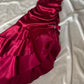 ❤️ Funkelndes rotes Retro-Kleid mit Neckholder-Ausschnitt, kurzes asymmetrisches Rüschenkleid, Heimkehrkleid, Geburtstagspartykleid, NV5386