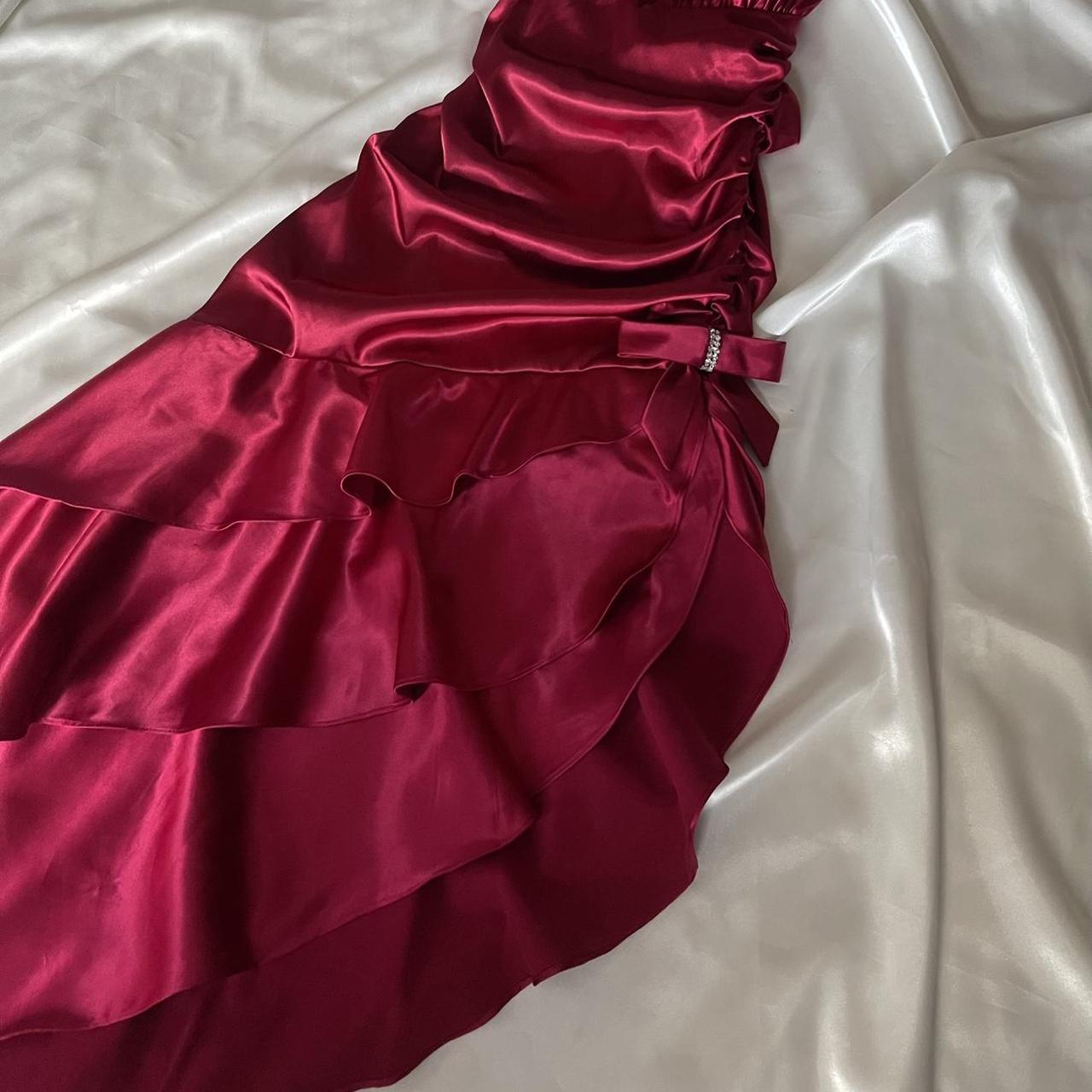 ❤️ Funkelndes rotes Retro-Kleid mit Neckholder-Ausschnitt, kurzes asymmetrisches Rüschenkleid, Heimkehrkleid, Geburtstagspartykleid, NV5386