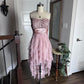 Robe de soirée courte en mousseline de soie à paillettes roses, robe de bal, robe de fête d'anniversaire, nv4665