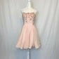 Robe de soirée courte en mousseline de soie, rose clair, brillante, douce, élégante, délicate, florale, perlée, paillettes, robe de bal, robe de soirée, robe de bal, robe de bal nv3828