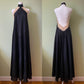 NiceVestidos--Black satin lace vintage dress women's long prom dress NV5651