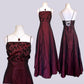 NiceVestidos-Burgundrotes Blumenkleid Vintage-Kleid Damen Exquisites langes Ballkleid NV5643