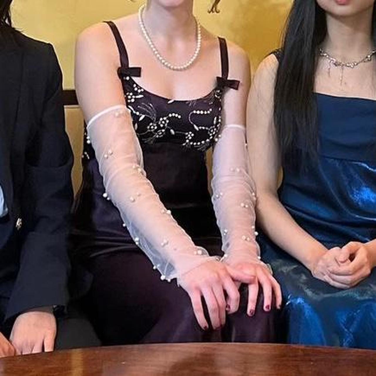 Dunkelviolettes, modisches, exquisites Spaghettiträger-Kleid aus Satin mit Perlenbesatz, Ballkleid, Abendkleid, Partykleid, NV3745