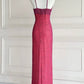 💗✨Blaugrün/Pink Vintage 90er Y2k Fee Boho Perlenstickerei Maxi Meerjungfrau Hosenträgerkleid Ballkleid Abendkleid Partykleid nv4406