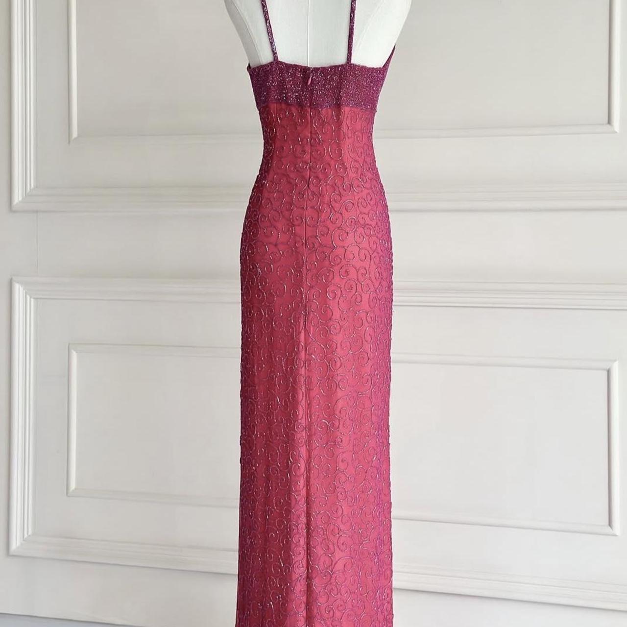 💗✨Blaugrün/Pink Vintage 90er Y2k Fee Boho Perlenstickerei Maxi Meerjungfrau Hosenträgerkleid Ballkleid Abendkleid Partykleid nv4406