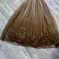 Robe de soirée courte en mousseline de soie à paillettes florales dorées Y2K marron, robe de bal, robe de soirée, robe de fête d'anniversaire, robe de banquet nv4564